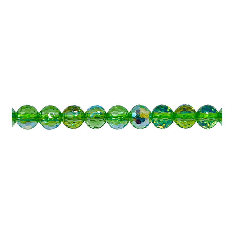 6mm Thunder Polish Round Disco Cut Peridot Super AB