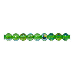 6mm Thunder Polish Round Disco Cut Peridot Super AB