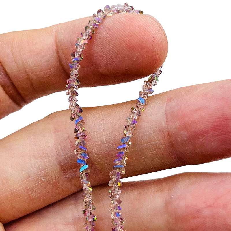 2.5mm Triangle Glass Crystal Peach Super AB