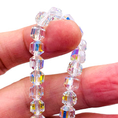 8mm Decagon Glass Crystal Super AB