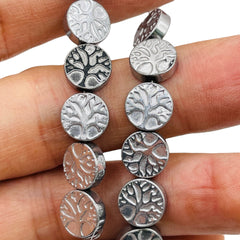 10mm Coin Hematite Rhodium