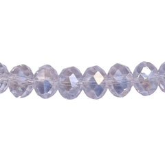 10mm Roundel Cut Glass Crystal Clear AB