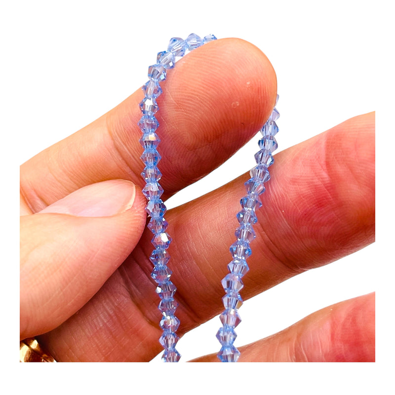 3mm Thunder Polish Glass Crystal Bicone Lt. Purple AB