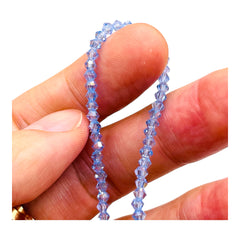 3mm Thunder Polish Glass Crystal Bicone Lt. Purple AB