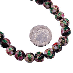 8mm Round Cloisonne Purple