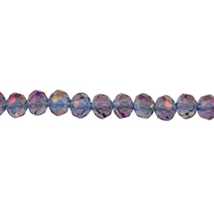 6mm Thunder Polish Glass Crystal Roundel Cut Magic Purple