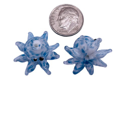 23x14mm Octopus Lampwork Glass Blue