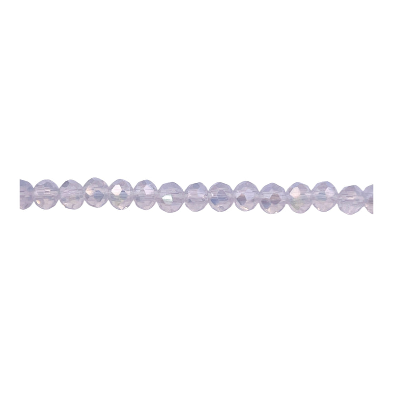 4mm Thunder Polish Glass Crystal Roundel Cut Opal AB