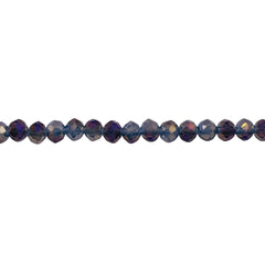 4mm Thunder Polish Glass Crystal Roundel Cut Purple Magic Jade