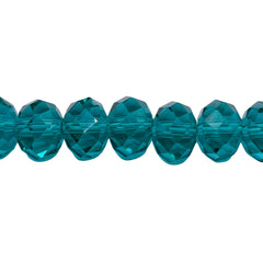 12mm Roundel Cut Glass Crystal Green Zircon