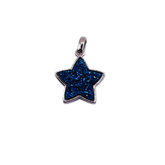 16mm Star Druzy Pendant Blue Light
