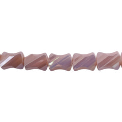 10x8mm Twisted Bow Tie Glass Crystal Beige Jade AB