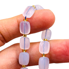 10x8mm Flat Rectangle Cut Blue Lace Agate