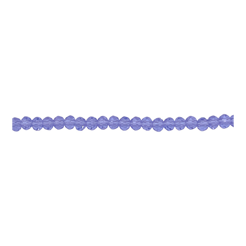 3mm Thunder Polish Glass Crystal Roundel Cut Lt. Purple