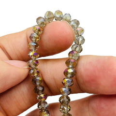 6mm Thunder Polish Glass Crystal Roundel Cut Black Diamond GA