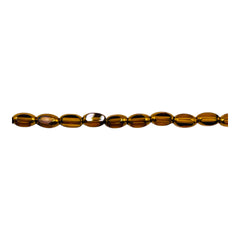 6x3mm Oval Glass Crystal Gold Edge Topaz