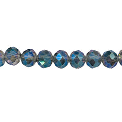 8mm Thunder Polish Glass Crystal Roundel Cut Magic Green