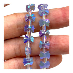 10x7mm Bow Tie Glass Crystal Lt. Sapphire Jade Super AB