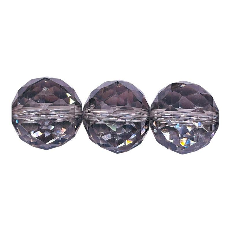 20mm Round Cut Glass Crystal Silver Gray