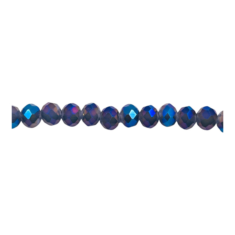 6mm Thunder Polish Glass Crystal Roundel Cut Jade Purple Magic