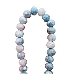 6mm Thunder Polish Glass Crystal Roundel Cut Baby Blue