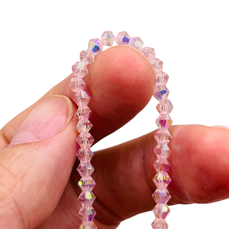 4mm Thunder Polish Glass Crystal Bicone Peach AB