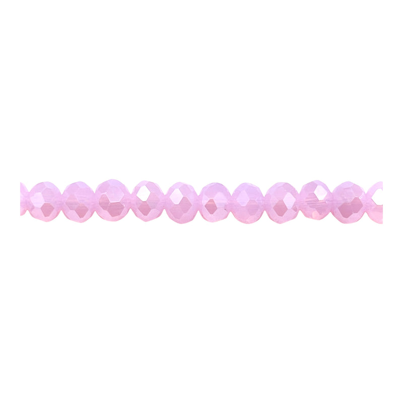 6mm Thunder Polish Glass Crystal Roundel Cut Rose Jade AB