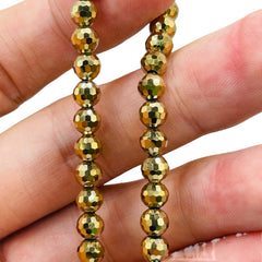 6mm Thunder Polish Round Disco Cut Gold