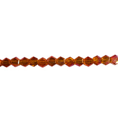 4mm Hexagon Glass Crystal Magic Orange