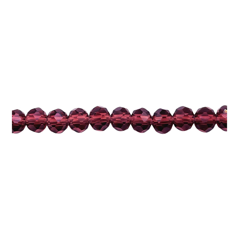 6mm Thunder Polish Glass Crystal Roundel Cut Med. Amethyst