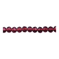6mm Thunder Polish Glass Crystal Roundel Cut Med. Amethyst