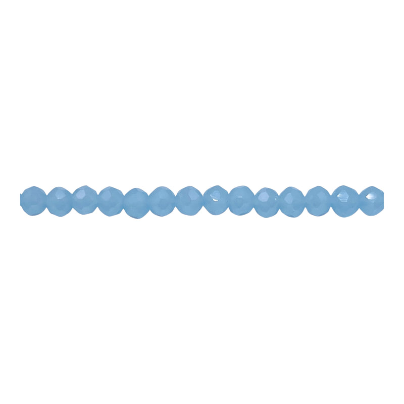4mm Thunder Polish Glass Crystal Roundel Cut Blue Jade
