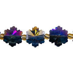 14mm Snowflake Glass Crystal Magic Purple