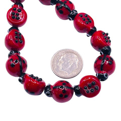 13x11mm Lady Bug Lampwork Glass