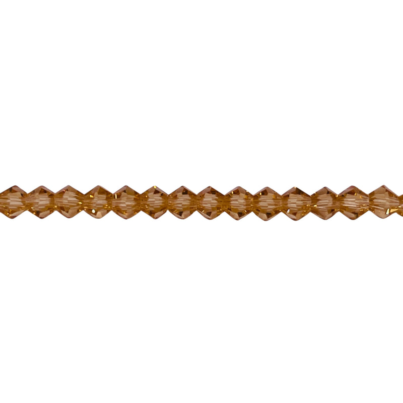 4mm Thunder Polish Glass Crystal Bicone Gold Champagne