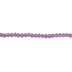 3mm Thunder Polish Glass Crystal Roundel Cut Rosaline