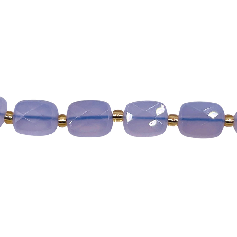 10x8mm Flat Rectangle Cut Blue Lace Agate