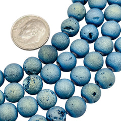 8mm Druzy Round Magic Blue