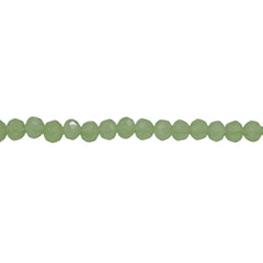 4mm Thunder Polish Glass Crystal Roundel Cut Green Jade