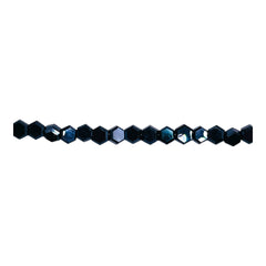 4mm Hexagon Glass Crystal Gunmetal