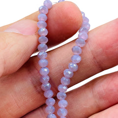 4mm Thunder Polish Glass Crystal Roundel Cut Lt. Lavender