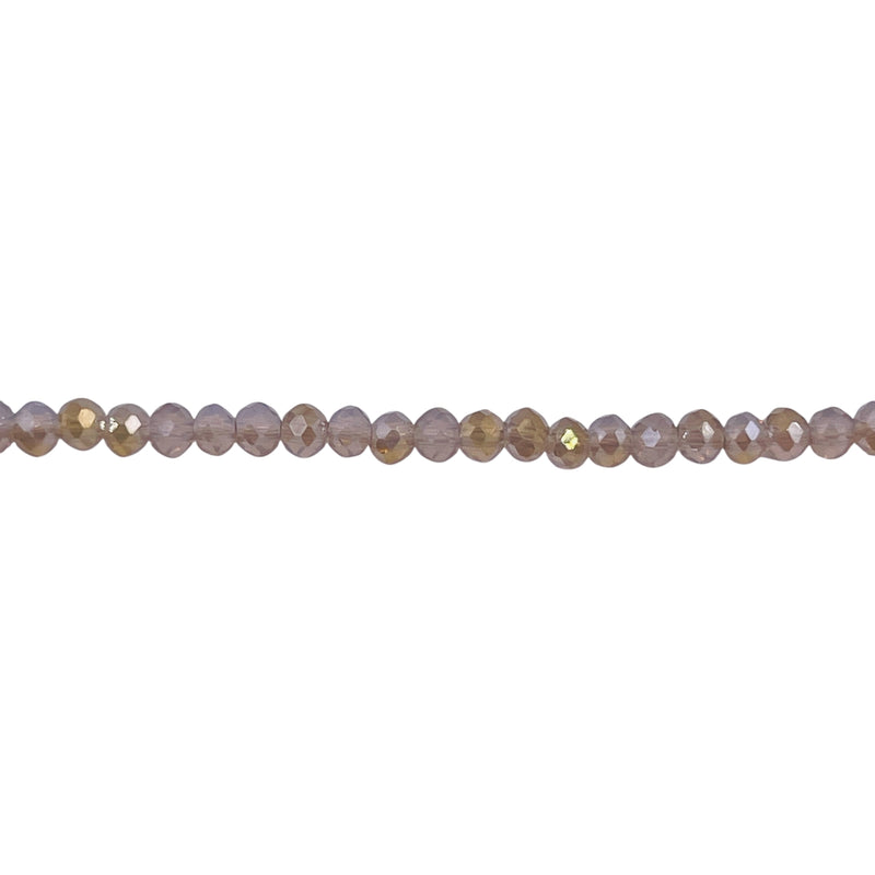 3mm Thunder Polish Glass Crystal Roundel Cut Lt. Gold Opal