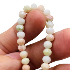 6mm Thunder Polish Glass Crystal Roundel Cut Baby Beige