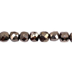 7x7mm Cube Hematite Pale Gold