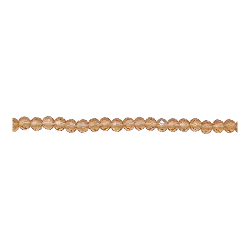 3mm Thunder Polish Glass Crystal Roundel Cut Gold Champagne AB