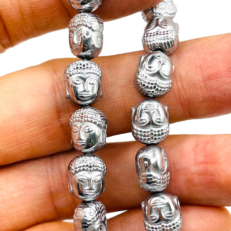 10mm Buddha Hematite Rhodium