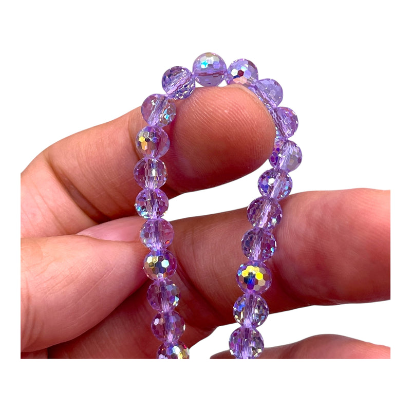 6mm Thunder Polish Round Disco Cut Lt. Purple Super AB