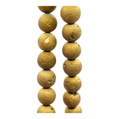 8mm Druzy Round Gold