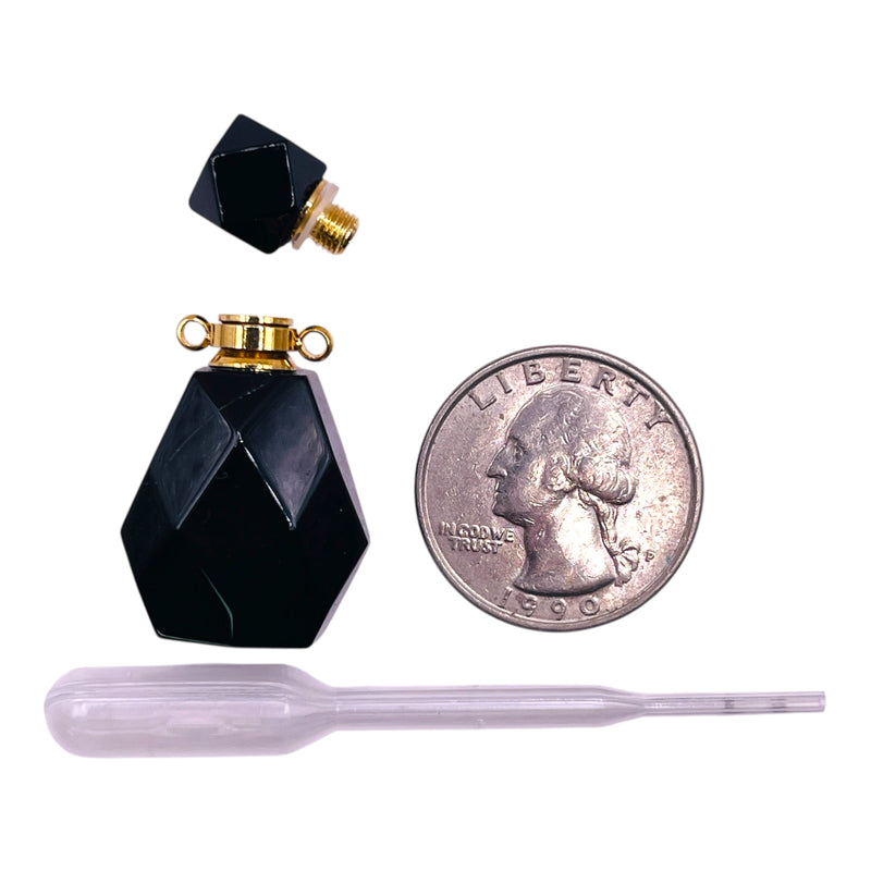 35x20mm Perfume Holder Black Agate Pendant