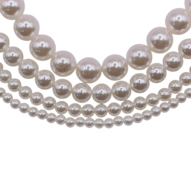 6mm Round Thunder Polish Glass Pearl Natural White